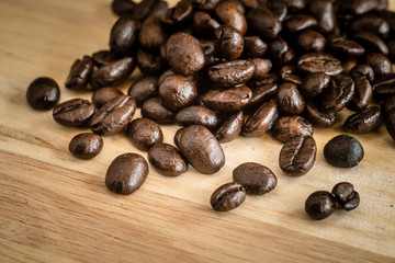 Coffee beans with filter effect retro vintage style