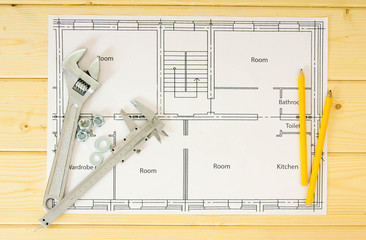 Repair work. Drawings for building and caliper.