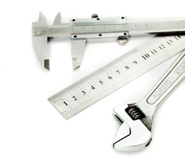 Metalwork. Working tools on white background.