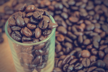 coffee beans background - vintage effect style pictures