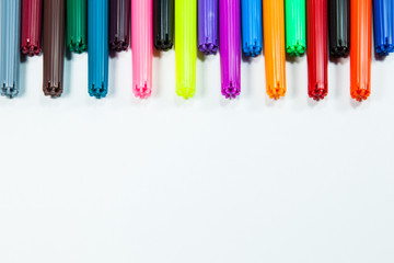 markers on a white background