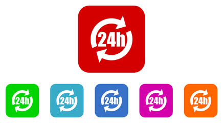 24h vector icon set