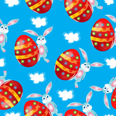 seamless pattern easter bunny