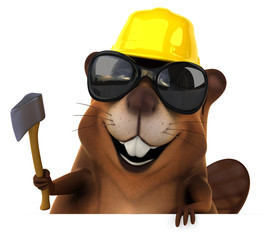 Naklejka premium Fun beaver