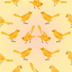 Seamless texture golden birds vector