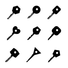 Set of key silhouettes