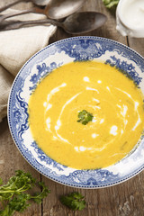 Carrot soup with coconut milk