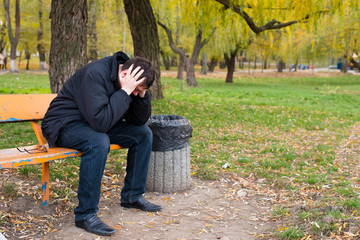 lonely man in the park, loneliness