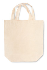 Fabric canvas bag with soft shadow on white, clipping path