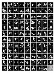 A Set of Black and White Sport Icons
