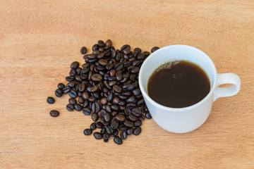 Coffee cup and Coffee beans
