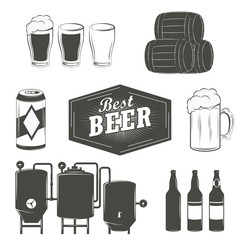 Vintage beer emblems, labels and design elements