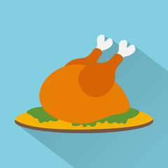 Flat design style  vector illustration,cooked turkey