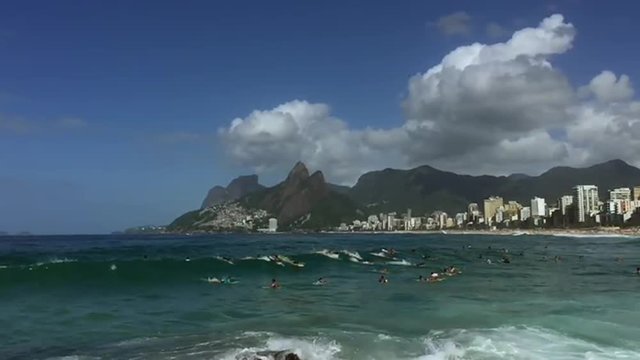 Rio de Janeiro Brazil Arpoador Slow Motion Waves