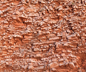 red rocky soil