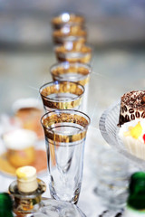 abstract softly blurred background champagne glasses