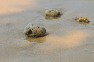 old stone on the beach