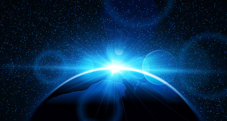 Planet earth with sunrise. Vector © Maksim Pasko