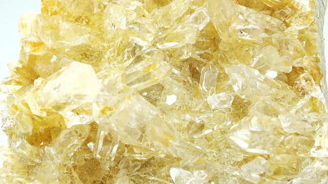 Citrine semigem geode crystals geological mineral isolated