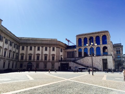 Milano, Piazza Duomo - Palazzo Reale e Arengario