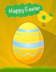 happy Easter yellow egg vector, Easter holiday
