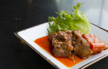 pork ribs with herbs and vegetables
