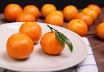 three tangerines
