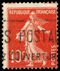 Stamp printed by France shows sowing