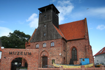 Fototapeta na wymiar The Fishing Museum in Hel. Former evangelical church