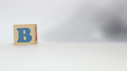 The video shows blog built of wooden blocks - Powered by Adobe