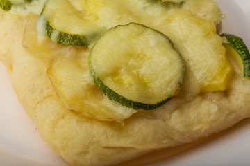 Pizza with zucchini