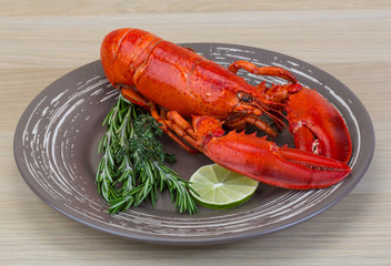 Boiled lobster