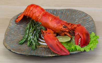 Red boiled lobster