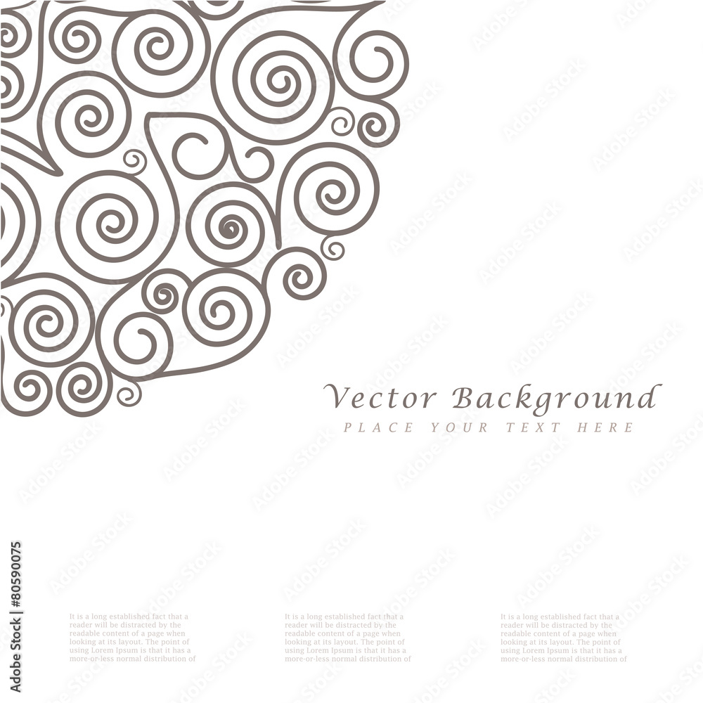 Poster abstract vector background with curls.