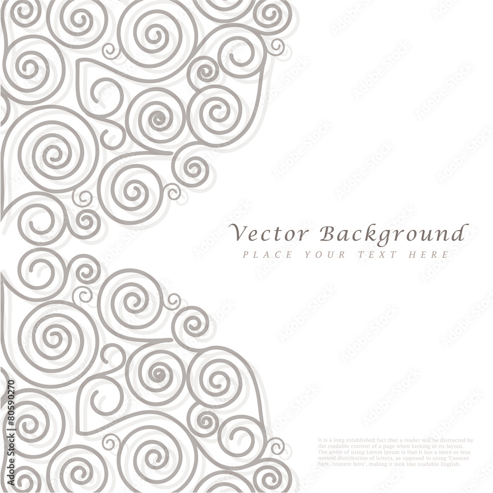 Poster abstract vector background with curls.
