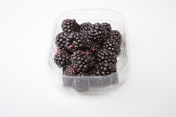 Blackberries in tray