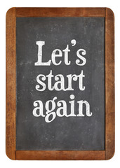 Let us start again on blackboard