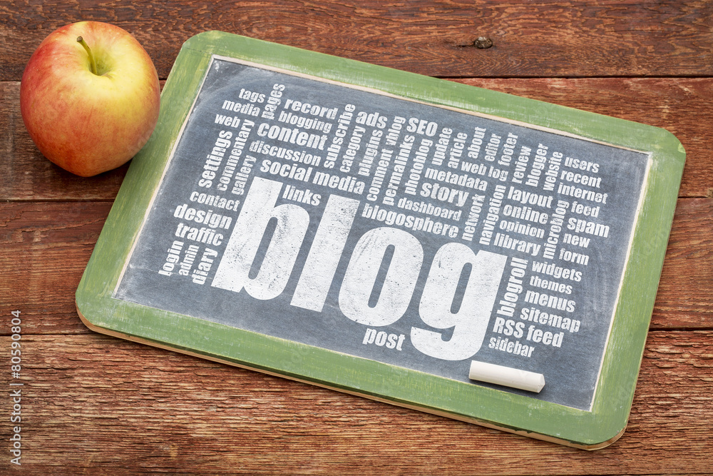 Canvas Prints blog word cloud on blackboard