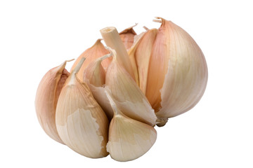 garlic farm products organic isolated white background