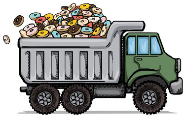 Dump Truck, Full to the top with yummy donuts