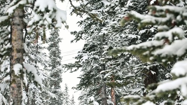 Ski resort at the end of the season after the snow Storm