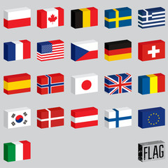 Vector set of world flags. Flags-boxes.