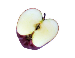 cut apple isolated on white background