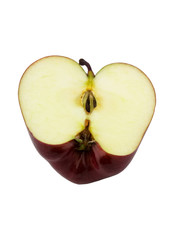 cut apple isolated on white background