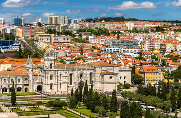 Fototapeta na wymiar View of the Jeronimos Church in Lisbon - Portugal
