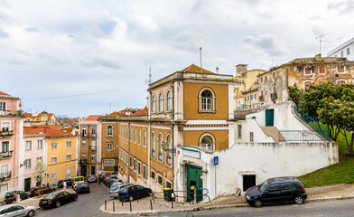Buildings in the historic center of Lisbon - Portugal