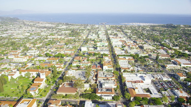 Aerial view of Santa Monica Californian coast