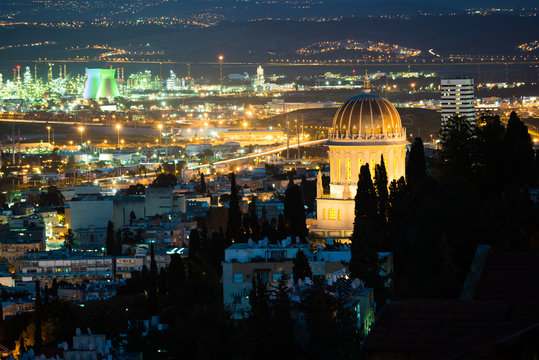View of Haifa from Shnayim-November at night