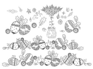 Easter eggs background, Sketch