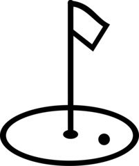 Golf Flag with Whole